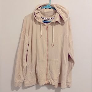 Volcom Women’s sweater. Zip up. XL. Cream. Long sleeve